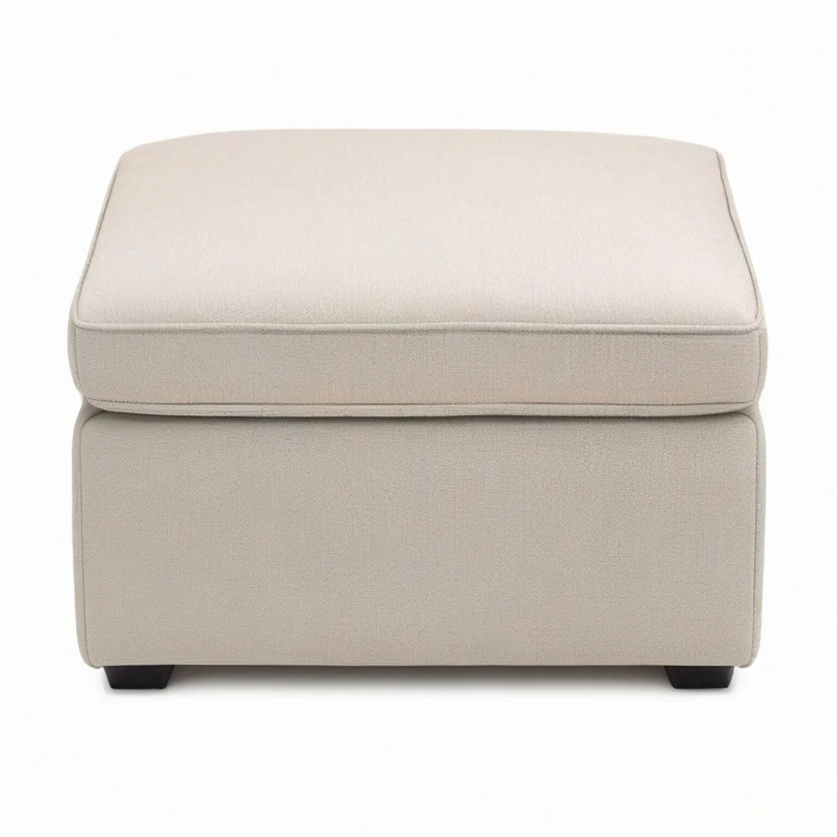 Rechteckiger Polsterhocker Beige/Schwarz, 90 x 70 x 46 cm
