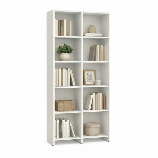 Offenes Standregal 80 x 29 x 180 cm aus melaminbeschichteter Spanplatte in Weiss