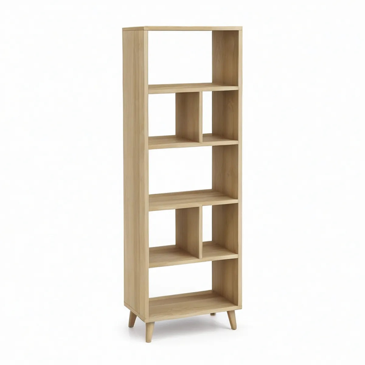 Offenes Standregal in hellem Eichendekor, 60 x 30 x 180 cm