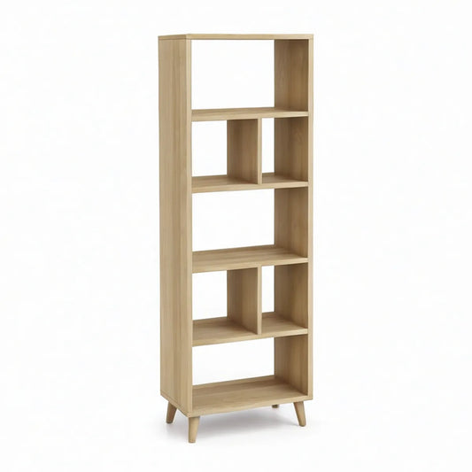 Offenes Standregal in hellem Eichendekor, 60 x 30 x 180 cm