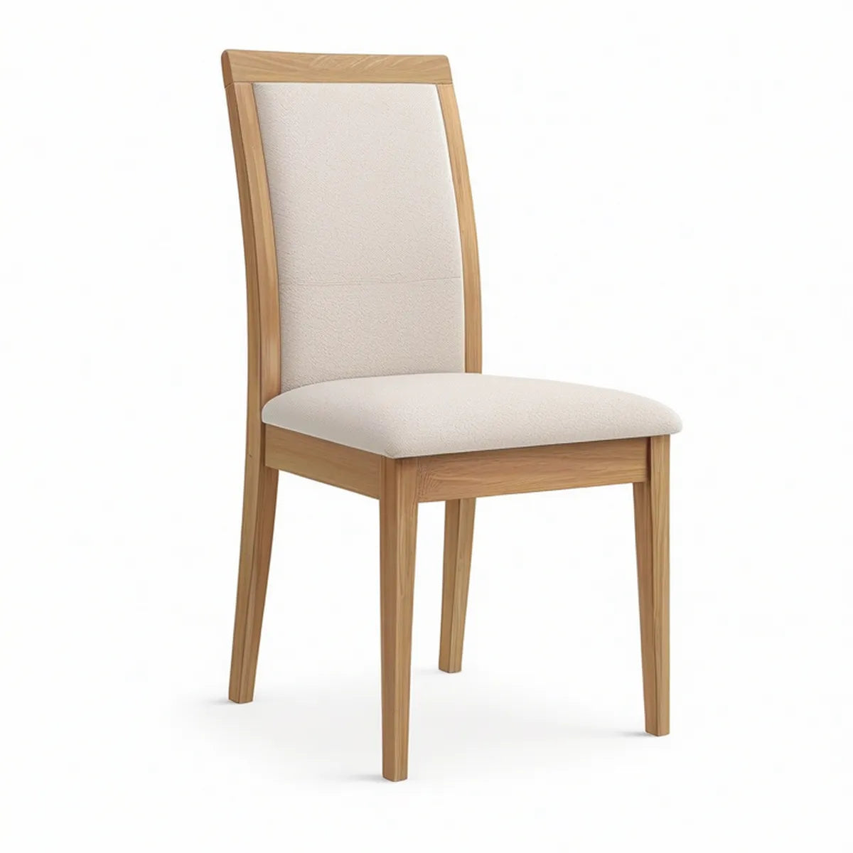 Gepolsterter Esszimmerstuhl aus Eichenholz, Naturholz/Beige, 45 x 55 x 100 cm