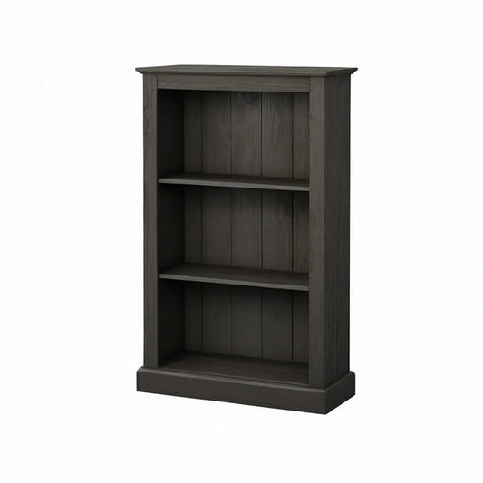 Standregal aus Kiefer-Massivholz, Schwarz, 80 x 30 x 120 cm
