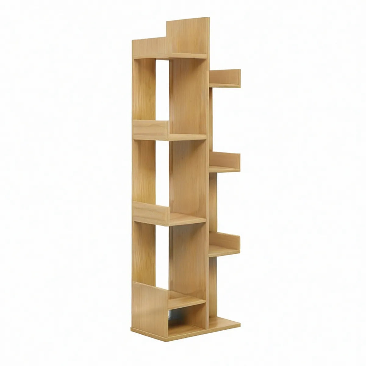 Asymmetrisches Standregal aus Bambus Natur, 60 × 24 × 184 cm