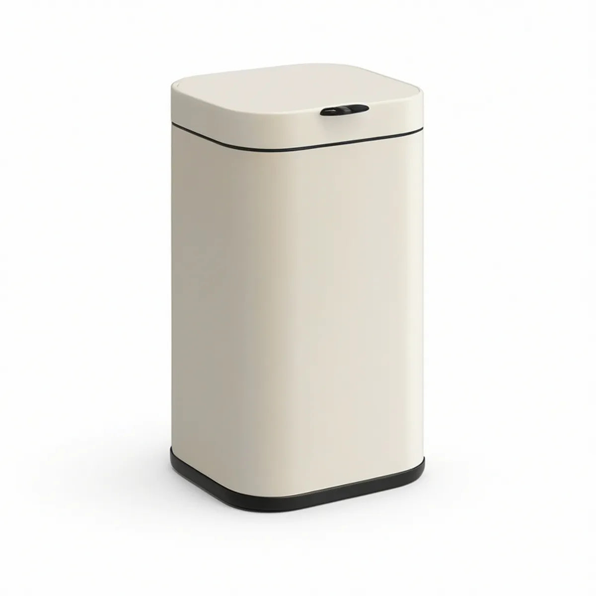 Sensor-Abfalleimer 12 L, rechteckig, Cremeweiss/Schwarz, 25 x 18 x 40 cm